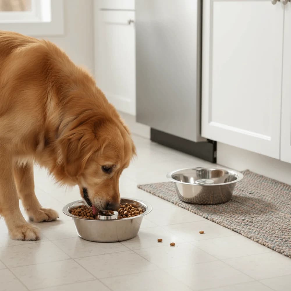Ciotola Antiscivolo in Acciaio Inox per Alimentazione Lenta di Cani e Gatti, Facile da Pulire