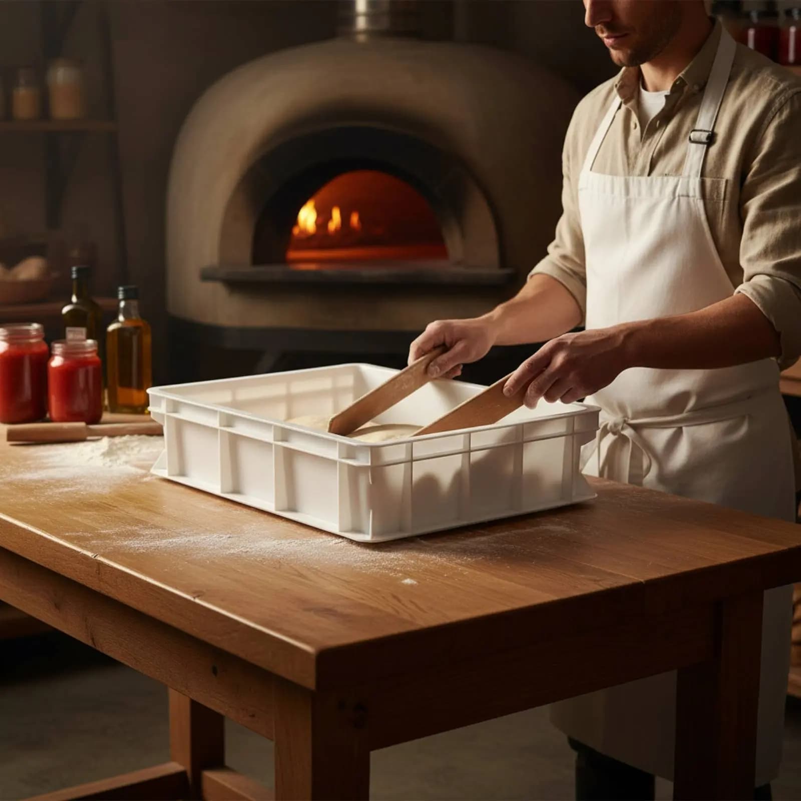 Professional Fermentation Container Pizza, Robust and Resistant, with Cover Included