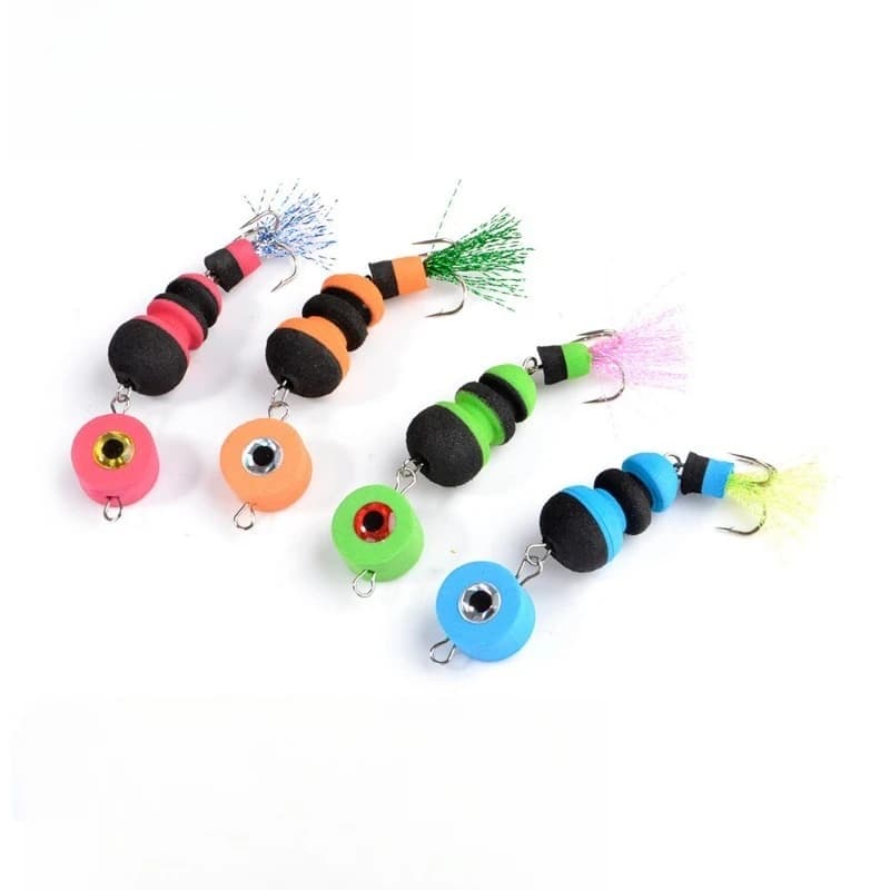 4 pz Nuovo Tre Ganci di Ancoraggio Mandula Vendita Calda Swimbait Wobbler Bass Pike Richiamo Esche Morbide Schiuma Esca Insetto Esche Artificiali Pesca