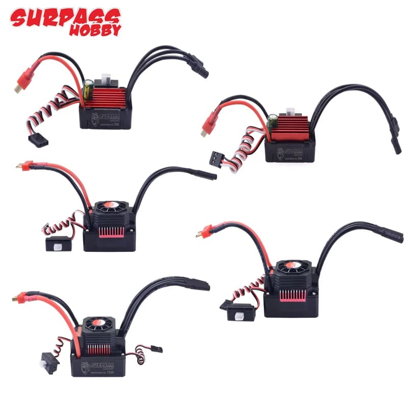 SURPASS HOBBY KK 25A 35A 45A 60A 80A 120A 150A 2-6S Brushless ESC T-plug per 1/8 1/10 1/12 1/14 1/16 RC