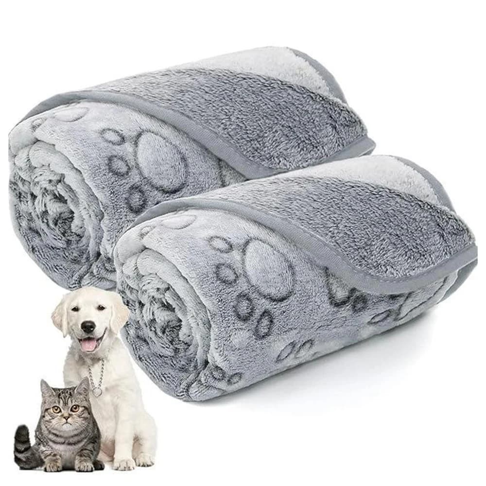 Coperta Morbida Invernale Lavabile per Cani, Tappetino per Gatti da Interno, Regalo per Cani di Taglia Grande, Media e Piccola, Essenziali per Cuccioli (Grigio)