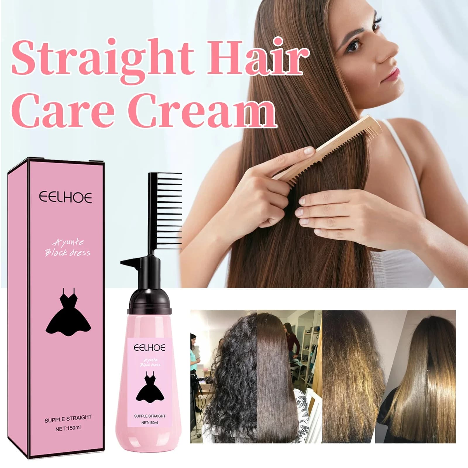 Crema per la cura dei capelli lisci Migliora i capelli ricci Nutrire la riparazione dei capelli lisci Capelli samigliati Prevenire la secchezza Raddrizzare la crema correttiva