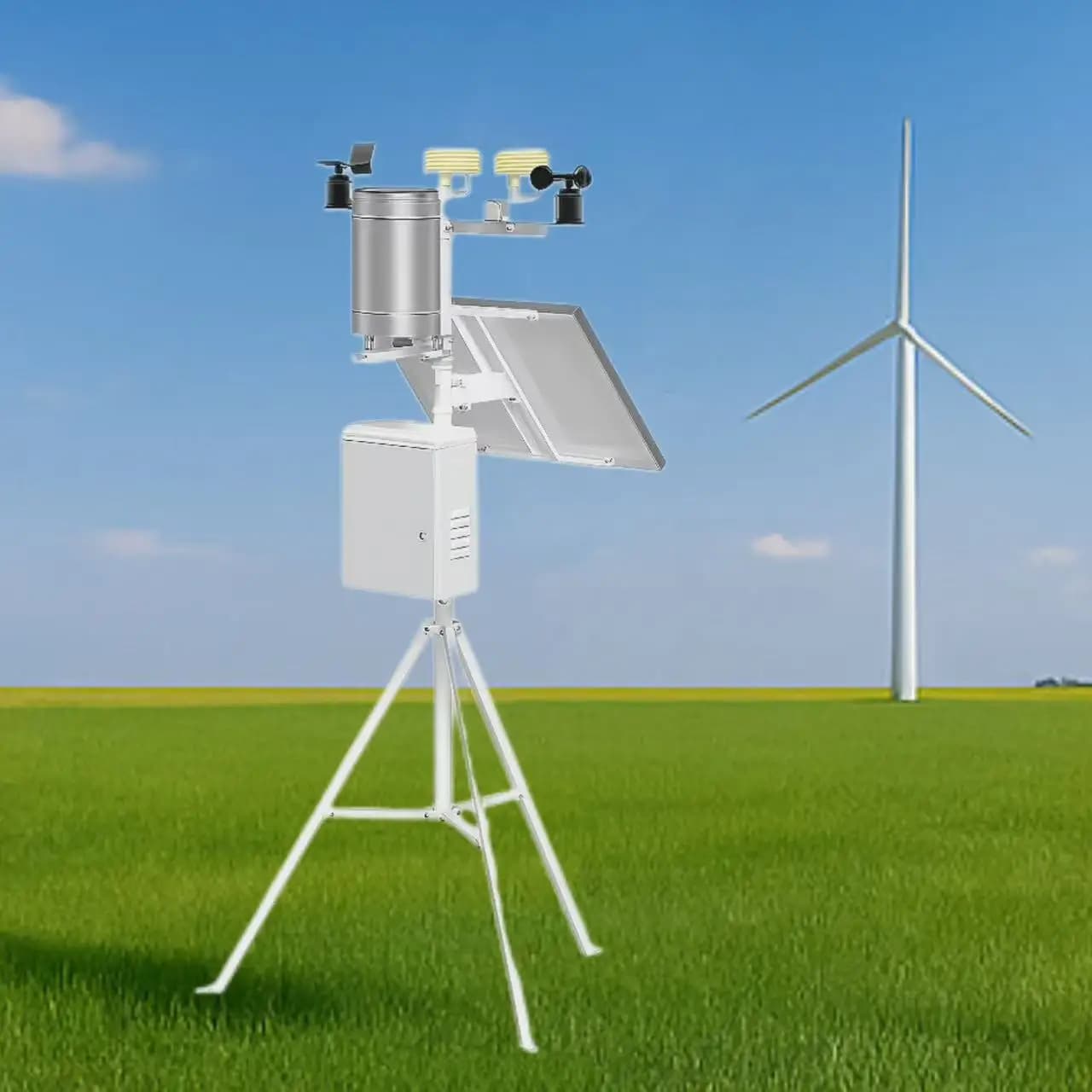 Stazione Meteorologica Industriale Automatica 2026 con Treppiede per Agricoltura, Monitoraggio 4G con GSM Modbus