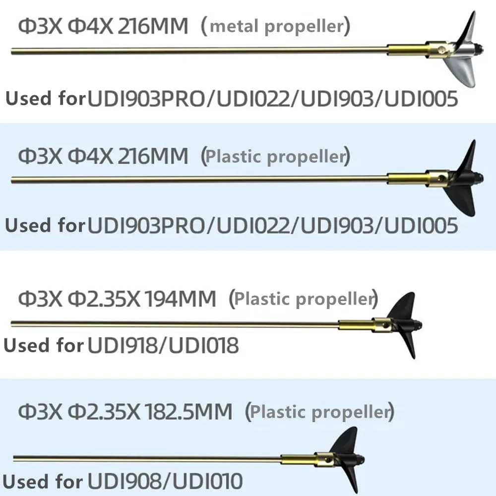 UDIRC UDI903PRO UDI022 UDI903 UDI005 UDI918 UDI018 UDI908 UDI010 RC Boat Spare Parts Propeller and steel rope components