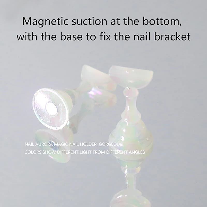 Espositore in acrilico per punte per unghie finte Scaffale per smalto gel Strumenti per pratica manicure Supporto magnetico per unghie Aurora