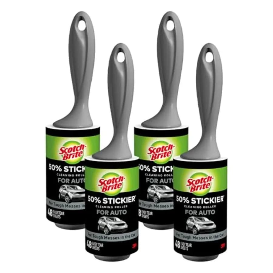 50 Stickier Auto Lint Roller 4 Rollers 48 Sheets Per Roller 192 Sheets Total