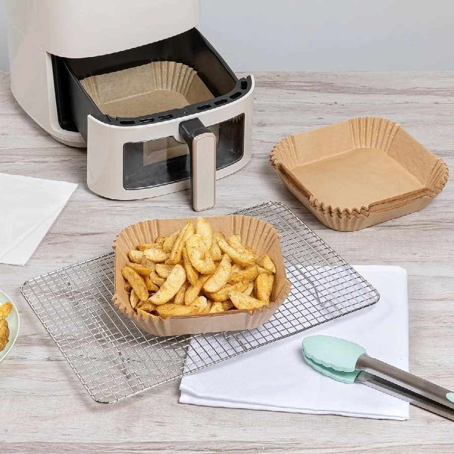 Carta da forno quadrata antiaderente da 6,3 pollici, 100 pezzi, per friggitrice ad aria Vortex Cosori - Accessori