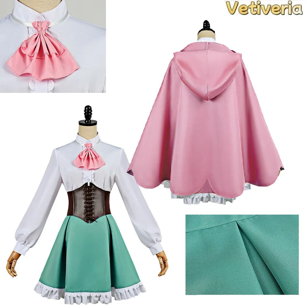 Costume da Cosplay Rem per Adulti, Top, Gonna, Mantello con Cappuccio, Outfit Anime Zero Disfraz, per Halloween, Carnevale, Feste, Giochi di Ruolo, Completo per Donne