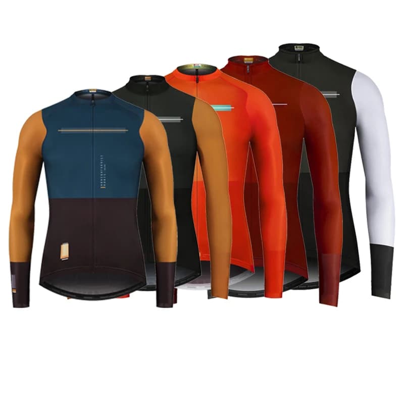 Spring Autumn Cycling Jerseys Bike Team Long Sleeve Shirts MTB Road Bicycle Racing Sportswear Breathable Cycling Wear for Men