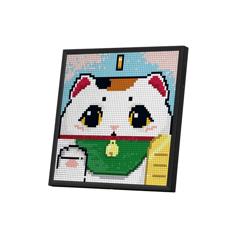 Frame for photo pixels with LED screen, digital ambient light, electronic clock, table ornament PIXOO 64