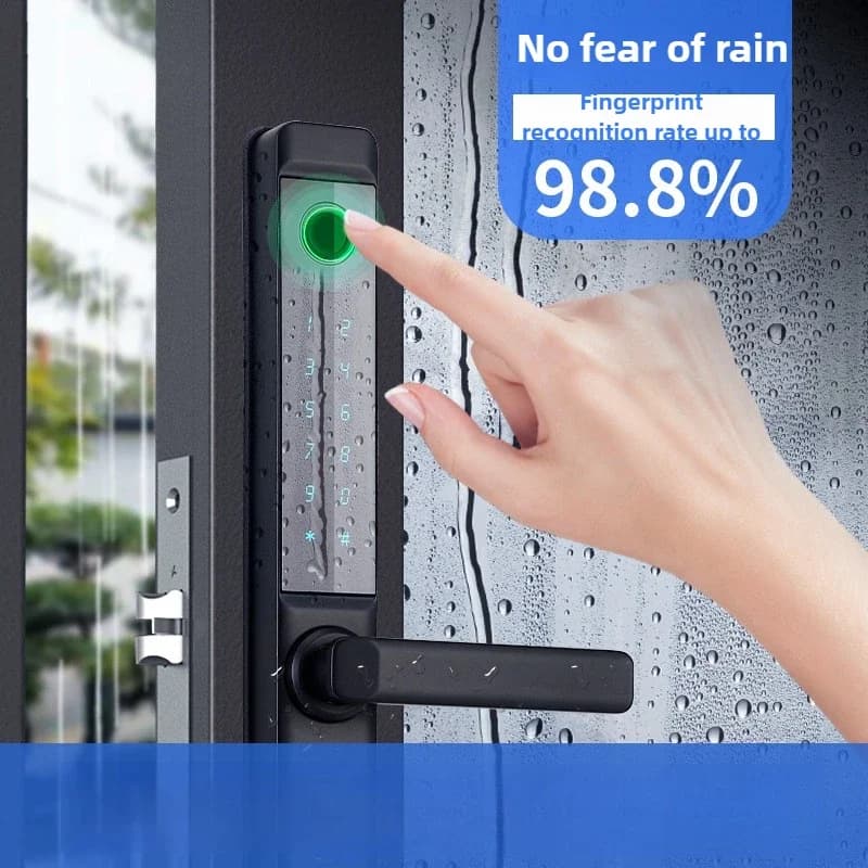 Eccellente Serratura Intelligente TTlock con Password, Impermeabile, con Impronta Digitale, Adatta per Porte Scorrevoli e Porte in Alluminio a Ponte Termico