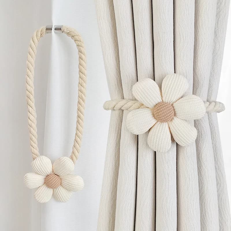 1/2pcs Flower Magnetic Window Curtain Buckle Curtain Rope Bundle Door Curtain Holdback for Bedroom Living Room Home Decor