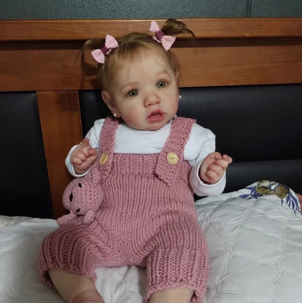 NPK 55CM Handmade Full Body Reborn Saskia Popular Baby Doll Likfelike Very Soft Touch Art Doll Detailed Panting Collectible Bebe