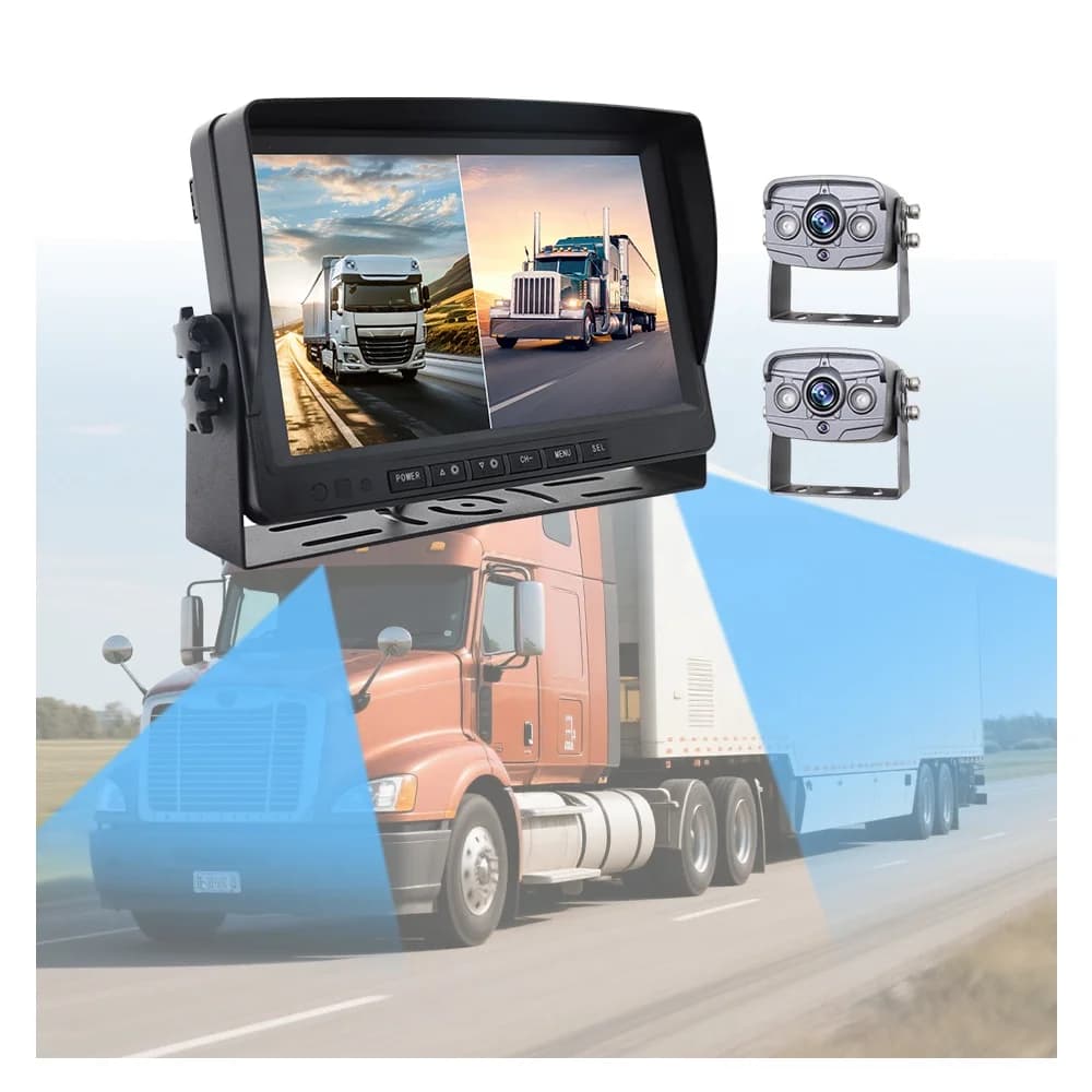 Sistema DVR con schermo AHD da 9 pollici per carrello elevatore, rimorchio, furgone, auto, kit telecamera di retromarcia a 360 gradi per monitor neonati, specchietto retrovisore, cruscotto