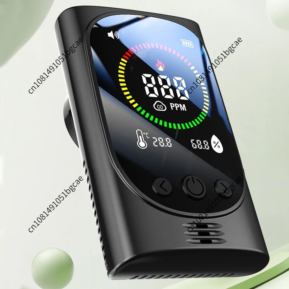 4-in-1 Carbon Monoxide Alarm with Temperature & Humidity Display Portable Carbon Monoxide Detector for Travel Home RV
