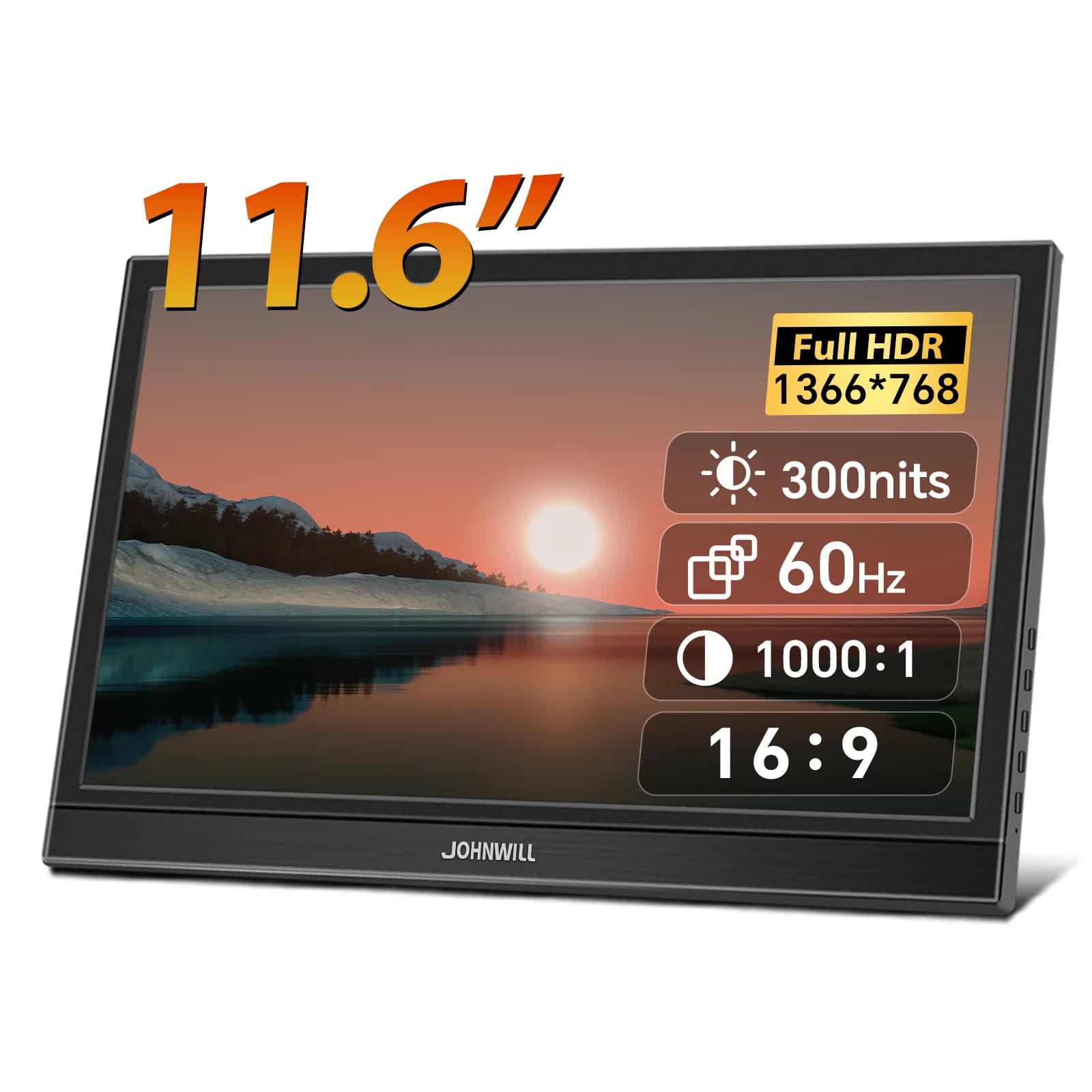 JOHNWILL-11.6 inch, 1366*768, 16:9, Xbox low blue light, with PS4/5 support, switch, phone, PC, Loptop extension