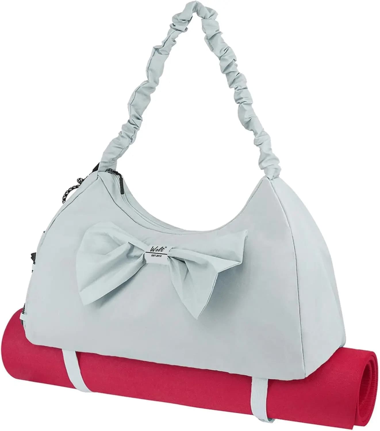 Borsa da palestra da donna con scomparto per tappetino yoga, porta scarpe, tasca impermeabile e porta borraccia