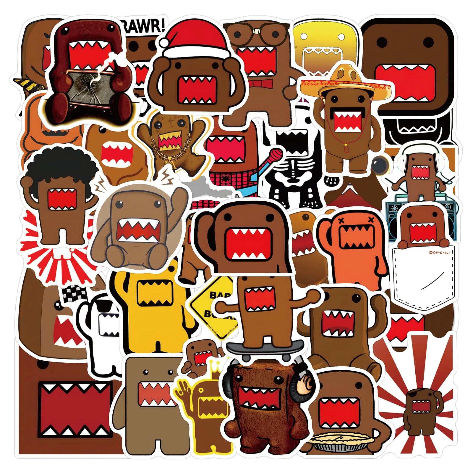 50 Pezzi Adesivi Divertenti Domo Kun, Decalcomanie Cartoon Graffiti, Giocattolo Creativo Fai-da-te per Tazza d'Acqua, Scatola di Cancelleria, Diario, Custodia per Telefono, Bagaglio, Scrivania