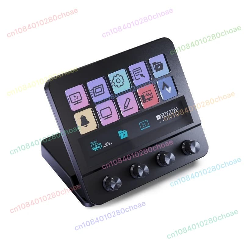 N4 Tastiera macro visiva Desktop Revolution Streaming Console Hub Interfaccia quad-quadrante a 10 tasti Touch Strip Doppio USB-C e USB-A