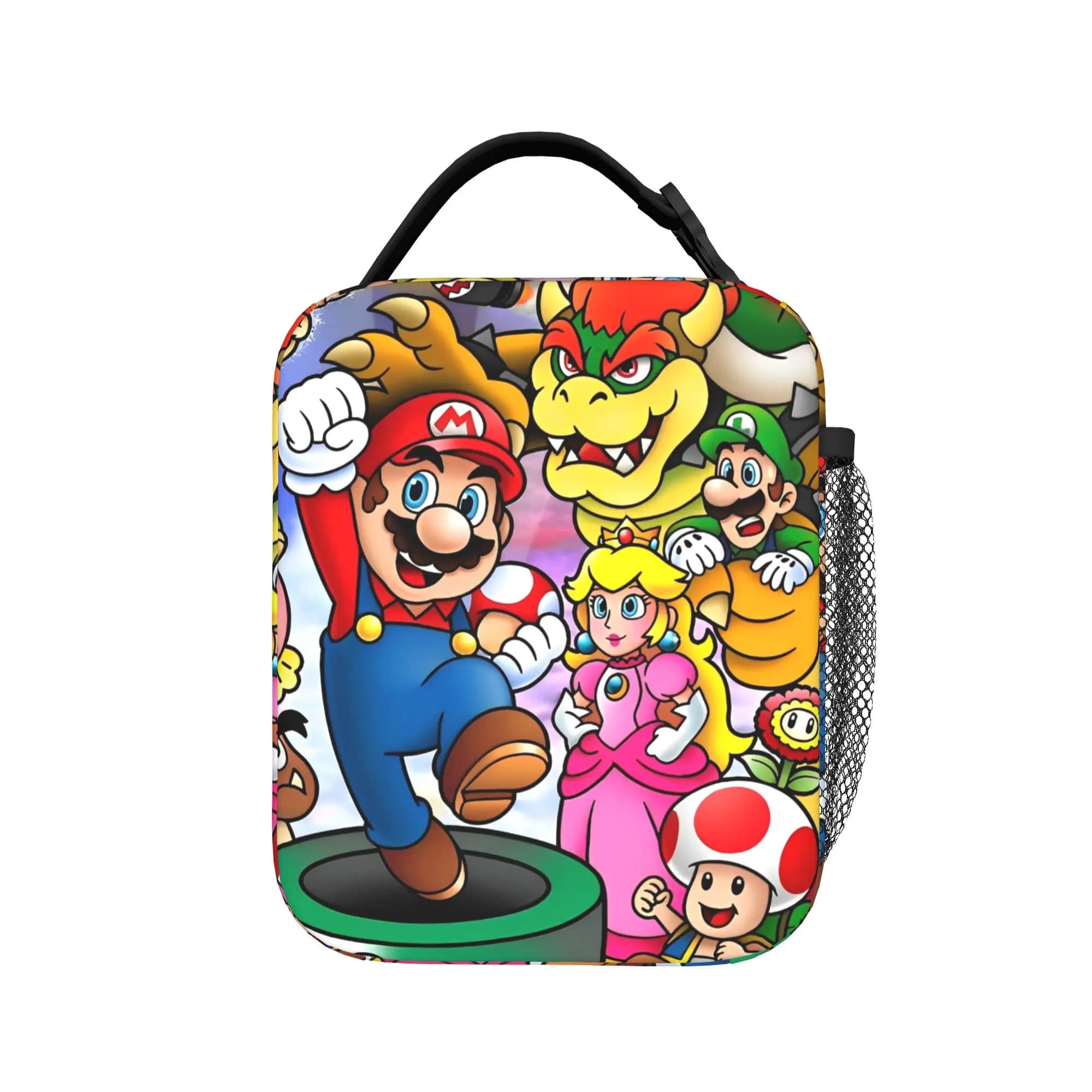 Borsa Termica per il Pranzo con Motivo dei Fratelli Mario, Contenitore Riutilizzabile per Alimenti, Borsa per il Pranzo da Lavoro e Picnic