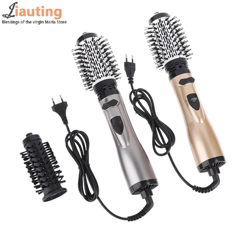 Spazzola per asciugacapelli 2 in 1 Spazzola rotante ad aria calda Curling Stiratura Styling Automatico-Rotante Ionico Rotondo Asciugacapelli Volumizzante