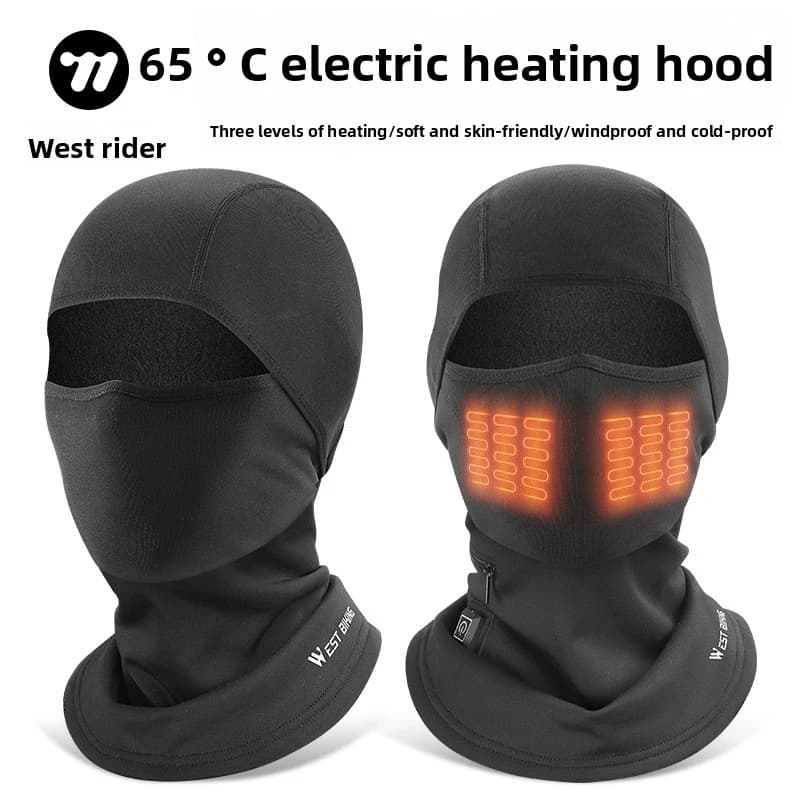 Maschera da Sci Riscaldata per Climi Freddi, Balaclava Elettrica con Fodera in Pile per Ciclismo e Motociclismo
