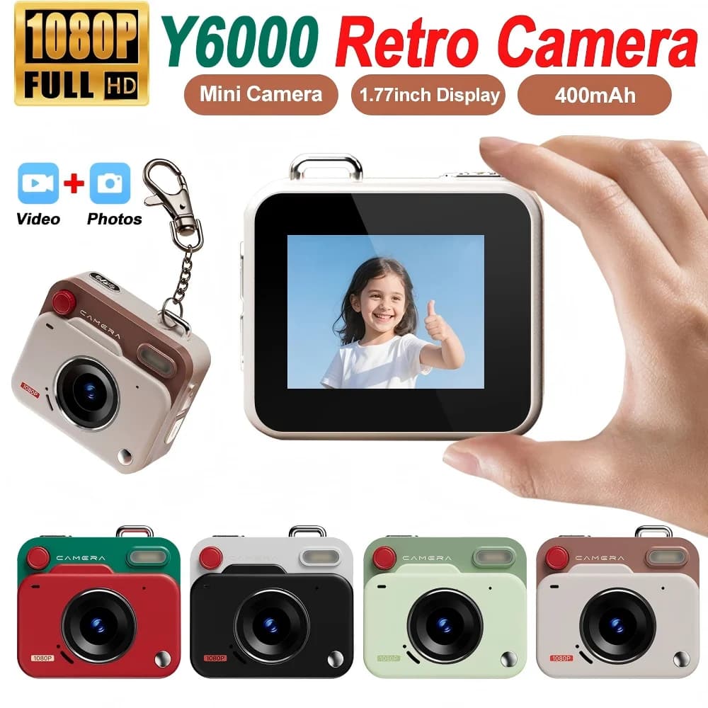 2026 New Retro Mini CCD Digital Camera HD Pocket Keychain Camera Portable Student Travel Video Photo Recorder Gift