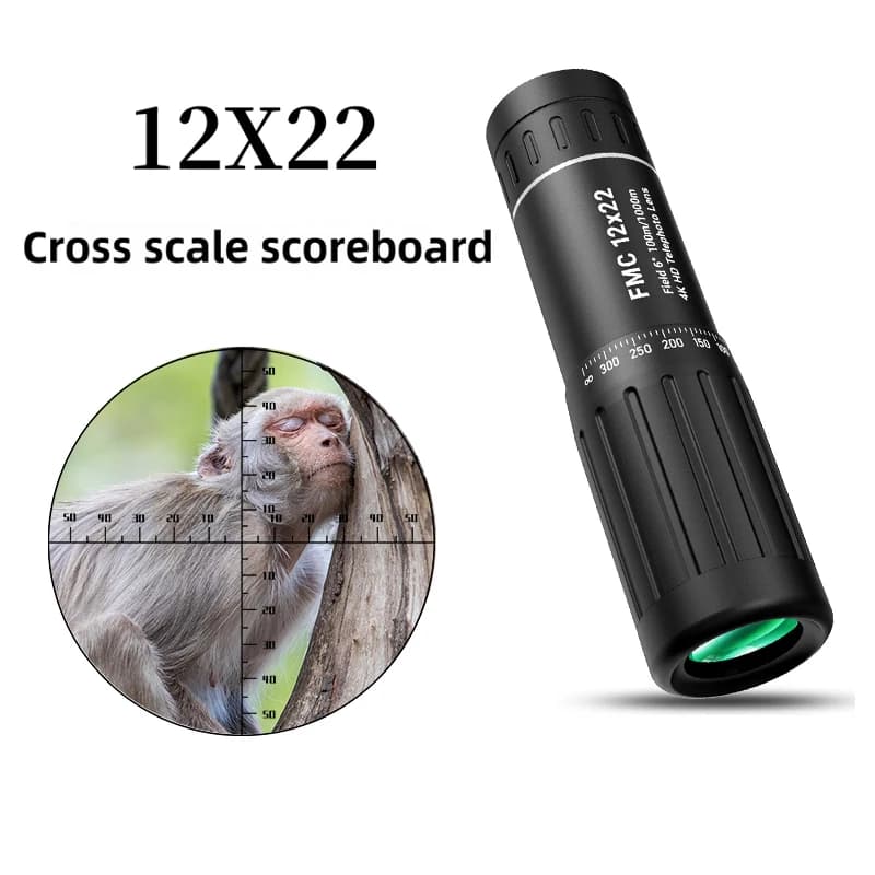 Telescopio monoculare 12x22 HD Mini telescopio portatile per telefono cellulare con supporto Telescopi per birdwatching da caccia da campeggio all'aperto