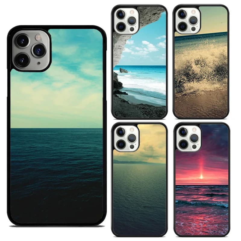 Cover Morbida con Motivo Onde Marine per iPhone 17 Air 16 15 14 12 13 Pro Max Plus