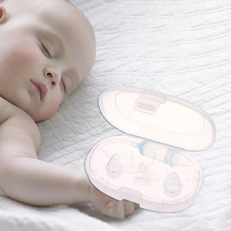 Aspiratore Nasale per Neonati con Punta Morbida in Silicone, Dispositivo di Pulizia del Naso per Bambini, Aspirazione a Vuoto Sicura, Strumento per la Cura del Naso