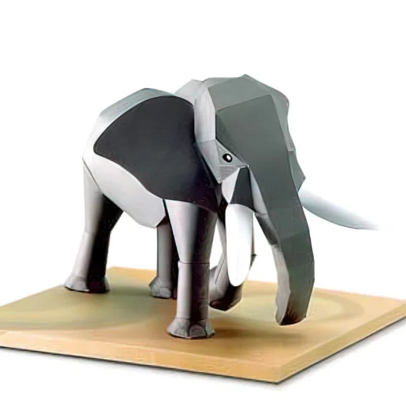 African Elephant Origami Art Mini 3D Paper Model Papercraft Animal Figure DIY Kids Adult Handmade Craft Toys QD-265