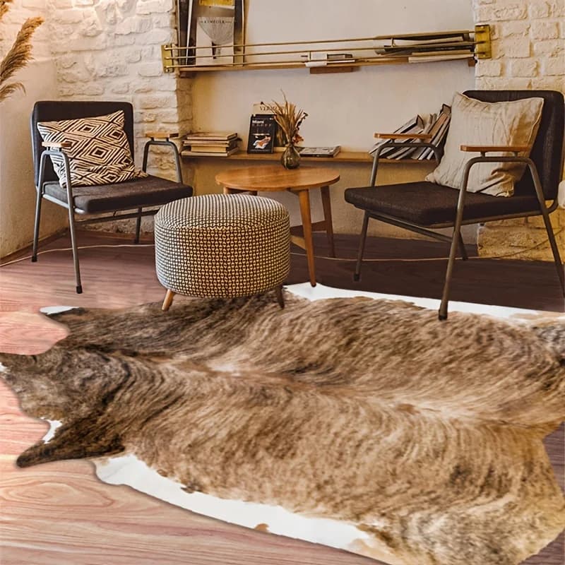 Tappeti in pelle di vacchetta artificiale: tappeti con stampa mucca con supporto antiscivolo artificiale Tappeti in pelle di animale Tappeti da soggiorno
