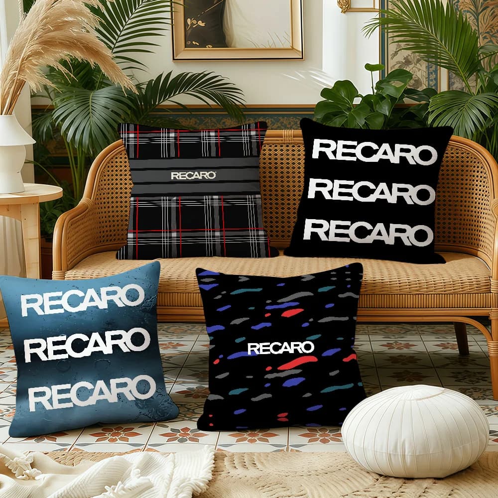 Fodera per cuscino con logo R-Recaro alla moda, in tessuto felpato morbido, stampa fronte-retro, per divano e decorazione