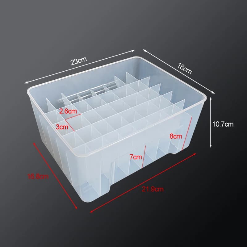 40 Grids Plastic Fishing Tackle Box Storage Organizer Lined Box Squid Jig Container Hard Lure Sea Tool Case