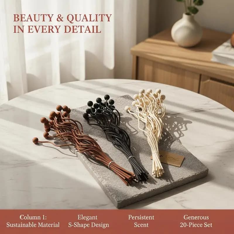 Bastoncini diffusori in rattan a forma di onda con perline in legno, ricambio per profumatori per ambienti, aromaterapia, decorazioni per casa e ufficio