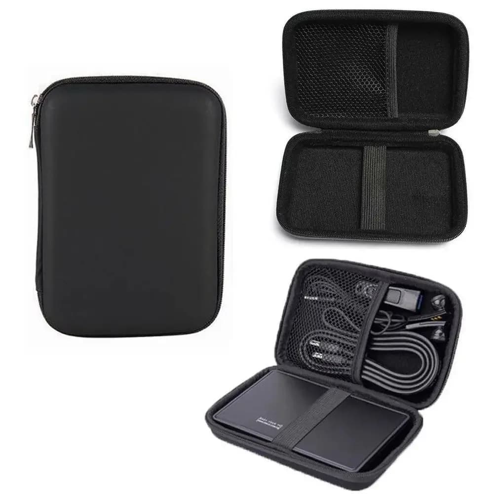 2.5 Hard Disk Case Portable HDD Protection Bag for External 2.5 inch Hard Drive/Earphone/U Disk Hard Disk Drive Case Black/Blue
