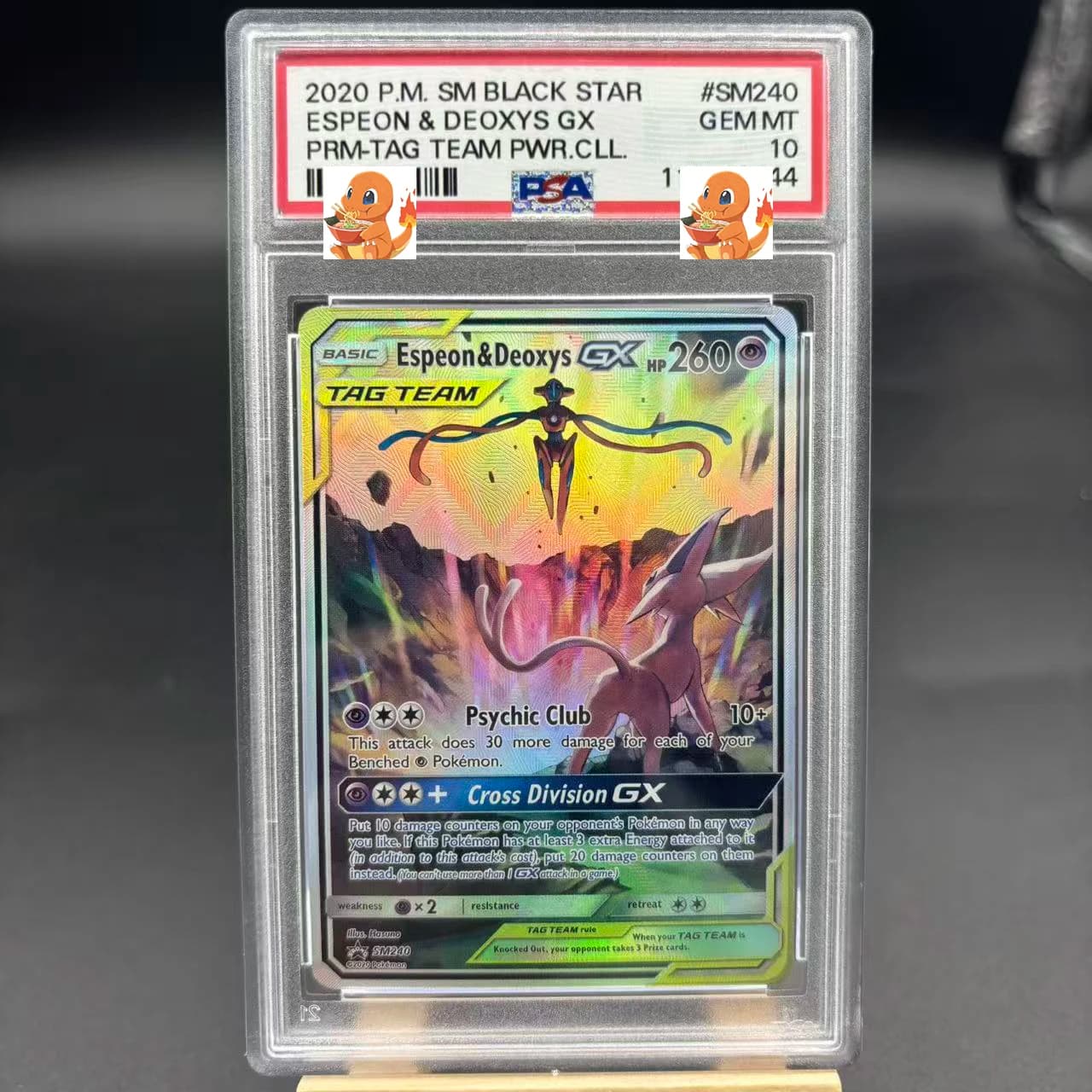 Fai da te 1 pz/set Pokemon PTCG Psa Espeon & Deoxys GX Self Control Raccogliere Firma Trading Flash Card Anime Cartoon Regalo