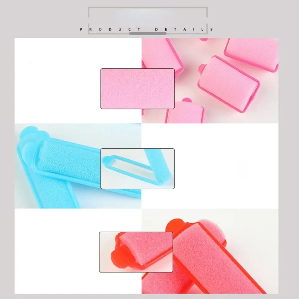 Set di 6-14 Pezzi per Acconciature Fai-da-Te, Strumenti per Arricciare i Capelli, Kit per Parrucchieri, Bigodini in Spugna con Cuscinetto in Schiuma