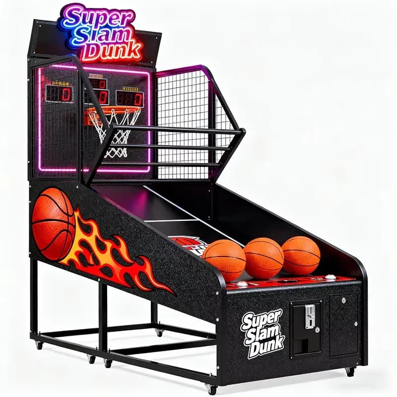 Macchina da Gioco Arcade con Proiettore per Basket da Strada, Gioco a Gettoni
