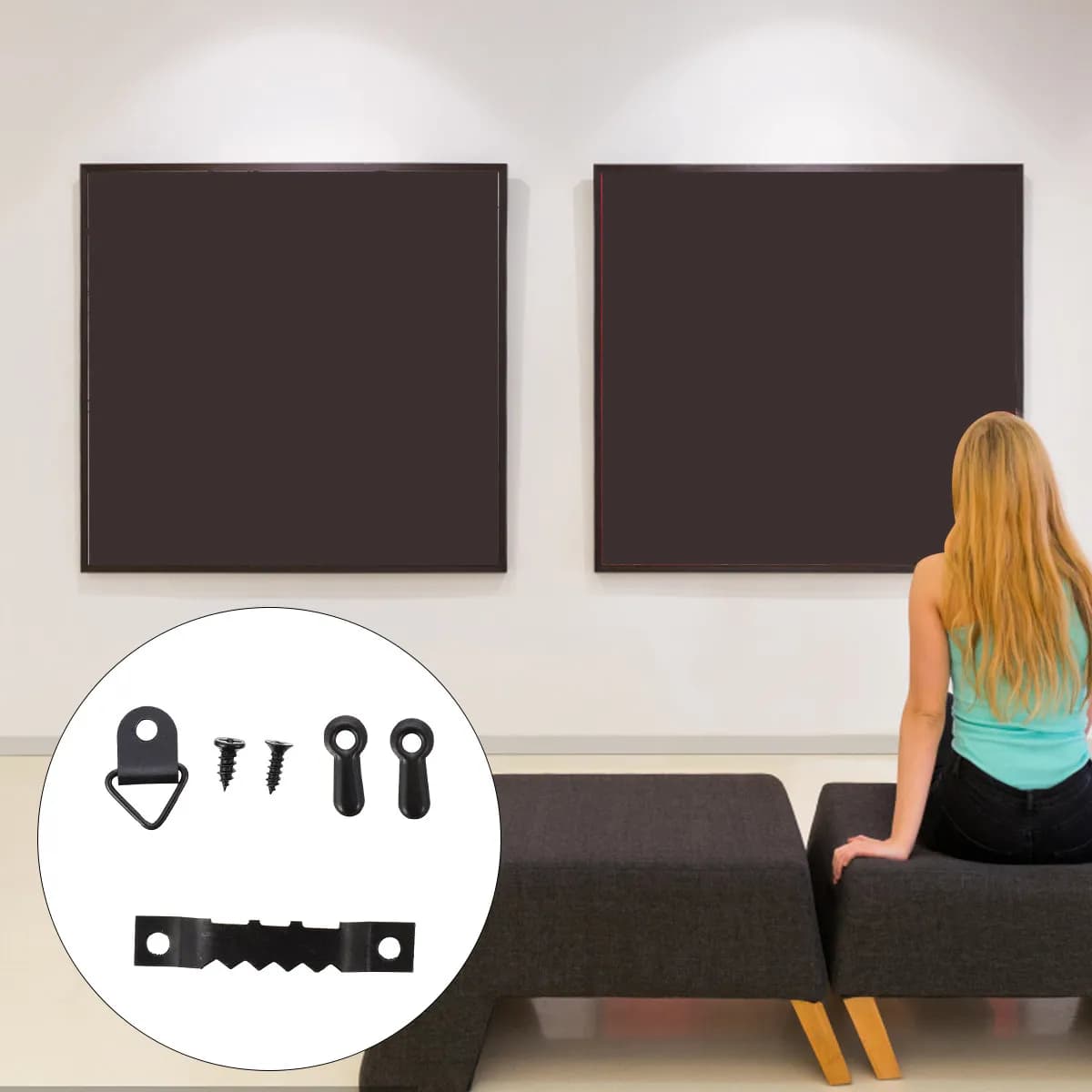 550Pcs Picture Frame Hangers Kit Heavy Duty Iron Picture Hangers for Wooden Frames Exhibition Painting Digital Art Home