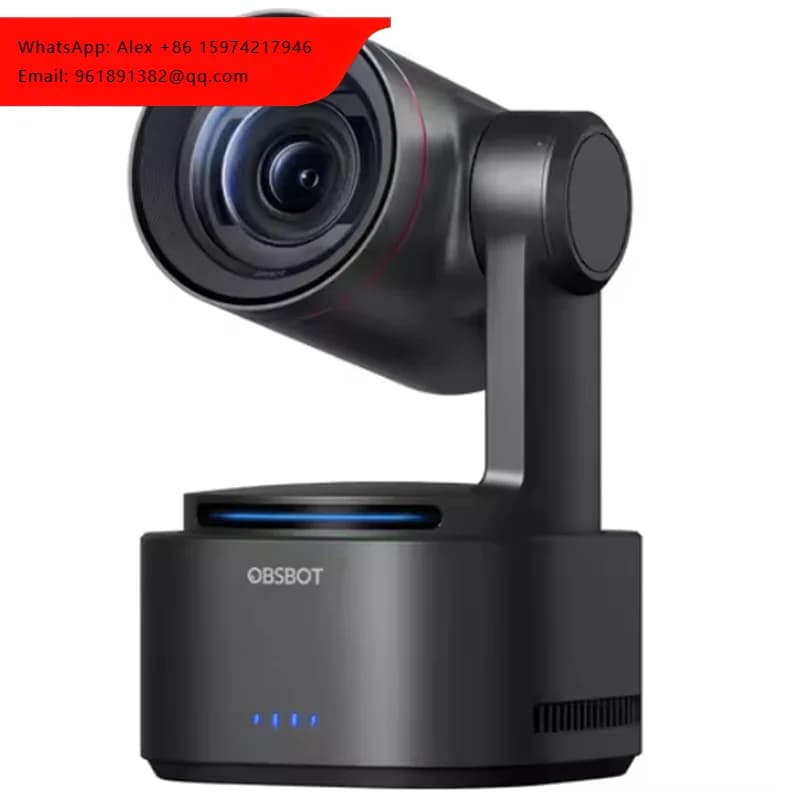 OBSBOT Tail 2 Telecamera PTZR 4K per Produzione Live con Intelligenza Artificiale, Zoom Ottico 5x e Zoom Ibrido 12x, Webcam con Tracciamento AI per Streaming
