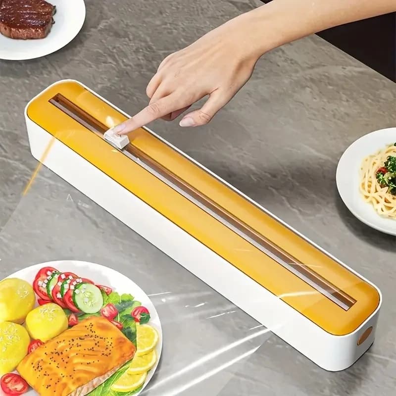 Taglierina per involucro di plastica a doppia funzione - Sigillatrice da cucina multiuso per involucro di plastica, pellicola, pergamena e carta cerata - Riutilizzabile, Durab