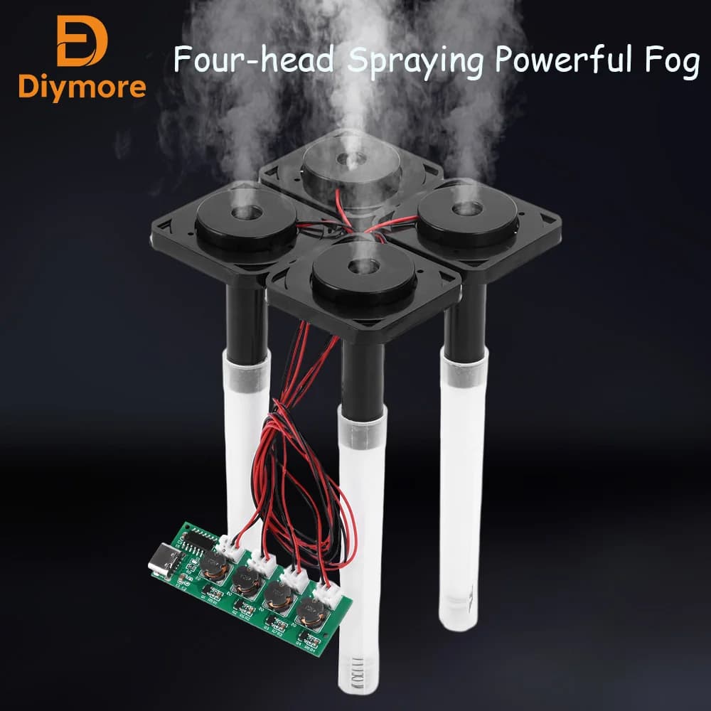 Modulo Umidificatore a 4 Spruzzi DC5V Non Commutabile, Scheda di Controllo Atomizzazione, Nebulizzatore Ultrasonico Fai-da-Te con Interfaccia Type-C, Modulo Singolo/Componente