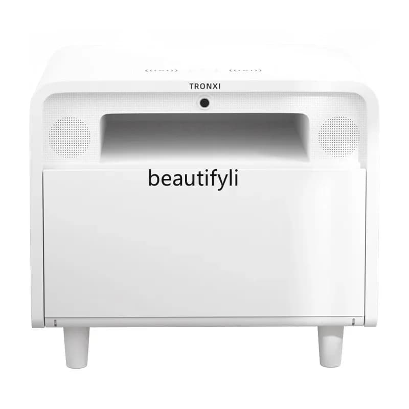 Comodino intelligente completo Moderno e minimalista Multifunzione con ricarica wireless Blocco audio Bluetooth con impronta digitale