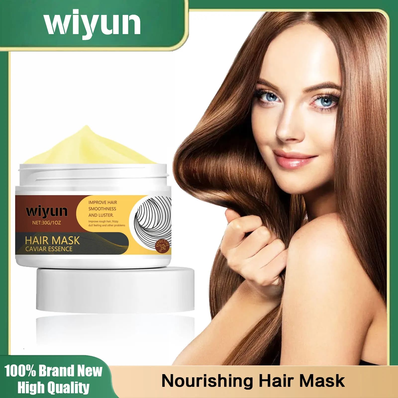Maschera per capelli al caviale Ripara i danni Capelli lisci crespi Cheratina organica Raddrizzamento Levigante Ripristina Morbida nutrire Cura dei capelli magica