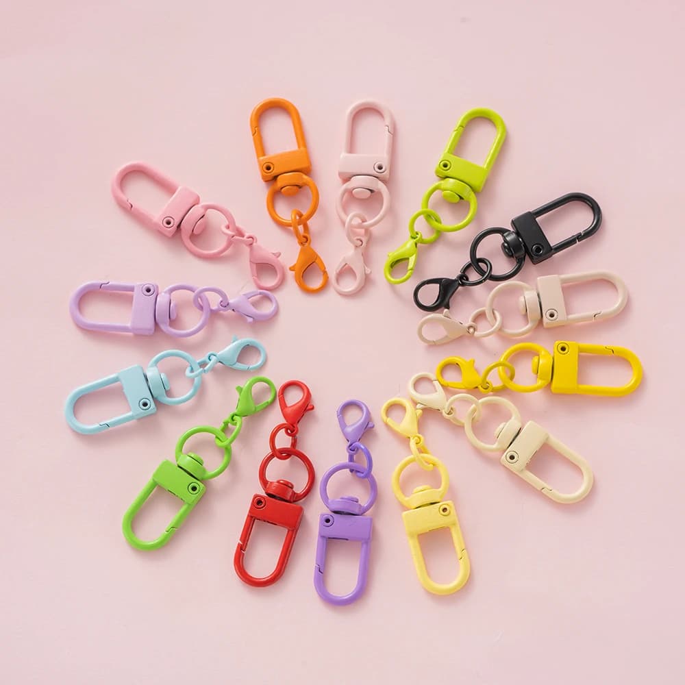 10pcs/Lot Lobster Clasp Hooks Keychains For DIY Key Chains Pendants Buckle Jewelry Making Supplies Accessories Ornament Crafts