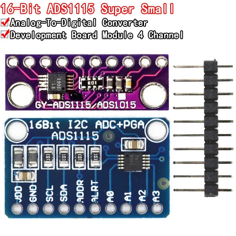 Si Tai&SH ADS1115 16-bit I2C Module ADC Accuracy 4-channel development card Pro 2.0 V to 5.5 V earner for Arduino RP