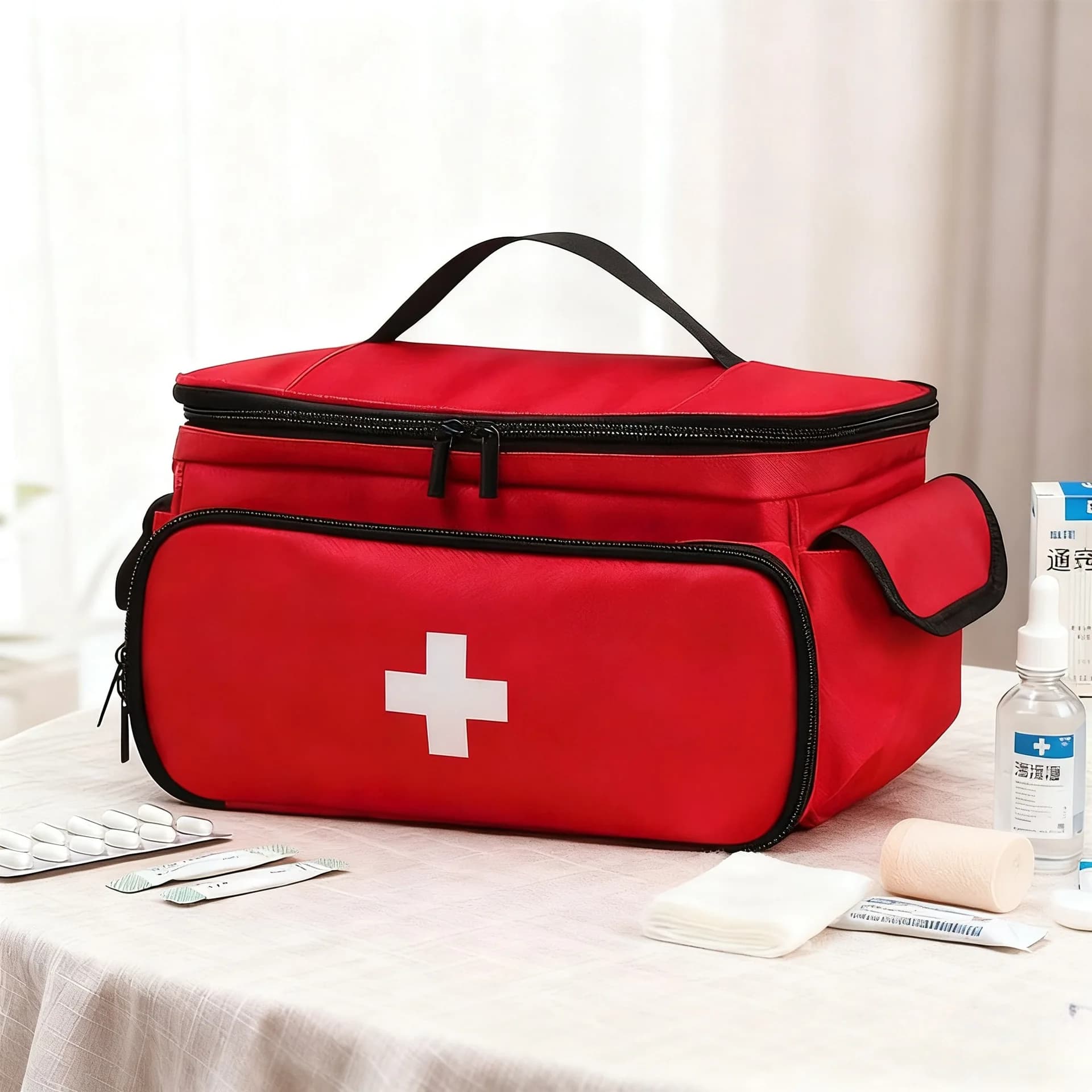 Borsa Medica Portatile, Kit di Pronto Soccorso per Esterni, Kit di Emergenza per Viaggi e Casa, Borsa per Conservazione Medicinali e Prevenzione Epidemica