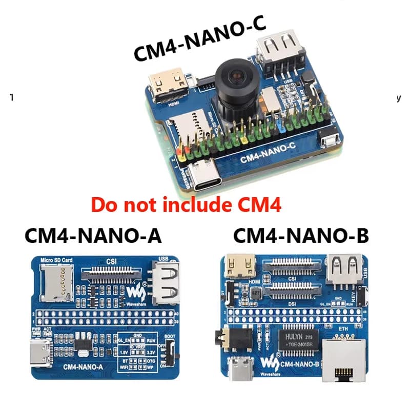 Scheda di Espansione Ultra Mini CM4 per Raspberry Pi, Modelli CM4-NANO-A/B/C, per Sviluppo Applicazioni