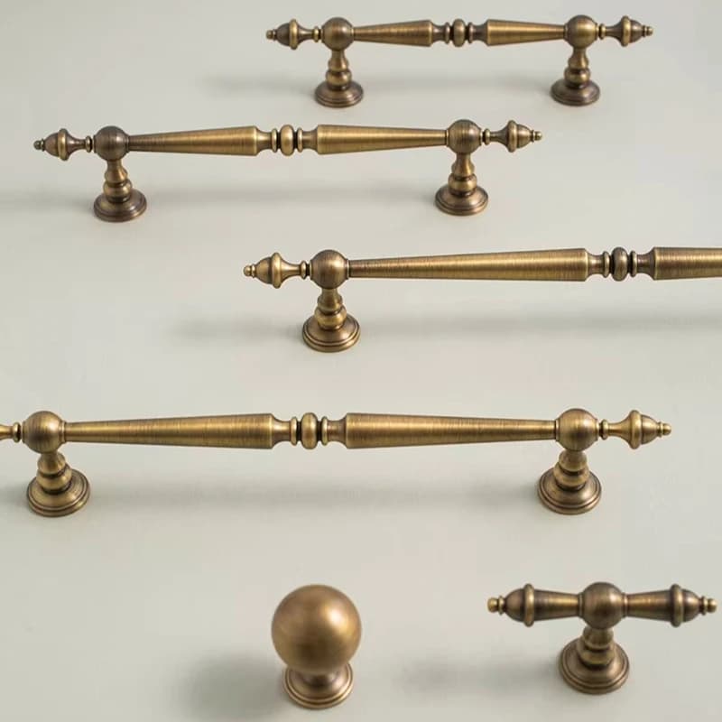 Maniglia per Mobili in Ottone, Pomello per Cassetto, Maniglie per Ante di Armadi da Cucina, Pomelli Vintage in Stile Palazzo Antico, Maniglie per Armadi e Guardaroba